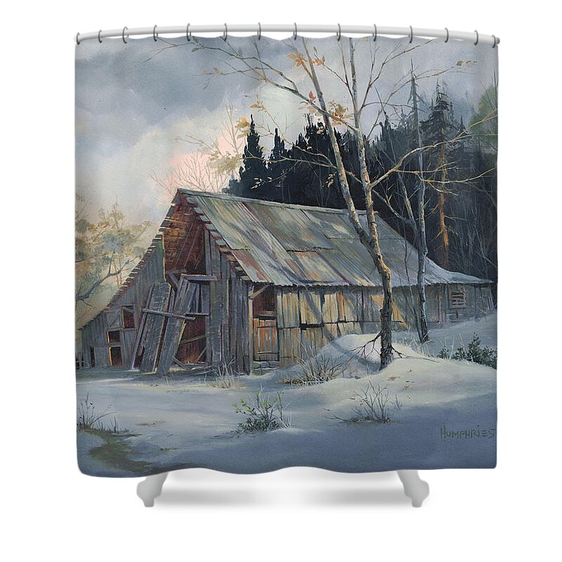 Michael Humphries Shower Curtain featuring the painting Weathered Sunrise by Michael Humphries