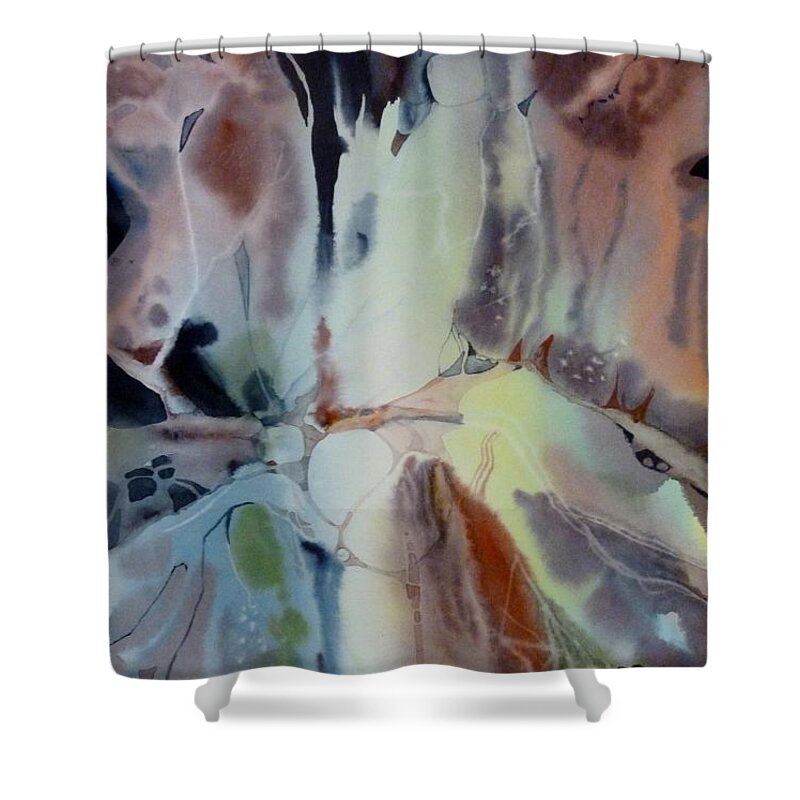 Lumi�re Shower Curtain featuring the painting Web by Donna Acheson-Juillet