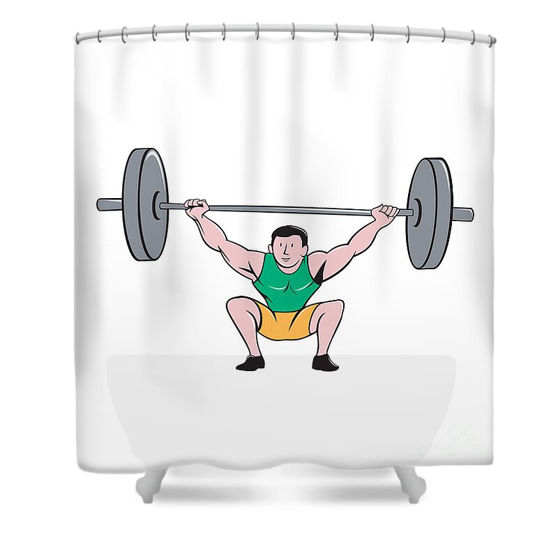 Weightlifter Deadlift Lifting Weights Cartoon Shower Curtain by Aloysius  Patrimonio - Fine Art America