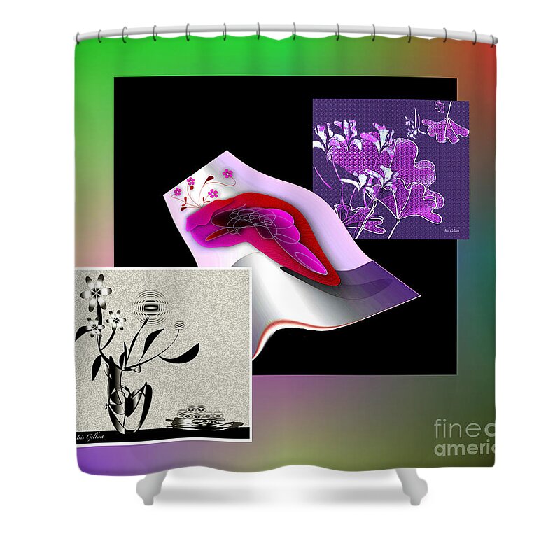 Drawing Shower Curtain featuring the digital art Welcome Home 4 by Iris Gelbart