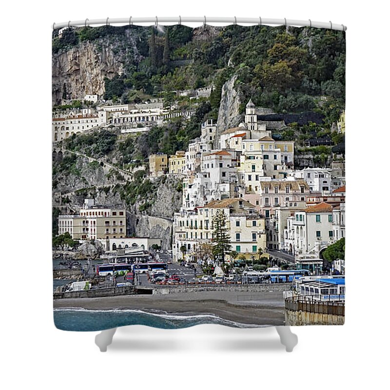 Amalfi Shower Curtain featuring the photograph Welcome To Amalfi In Italy by Rick Rosenshein
