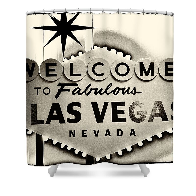 Las Vegas Shower Curtain featuring the photograph Welcome to Fabulous Las Vegas Nevada by Leslie Leda