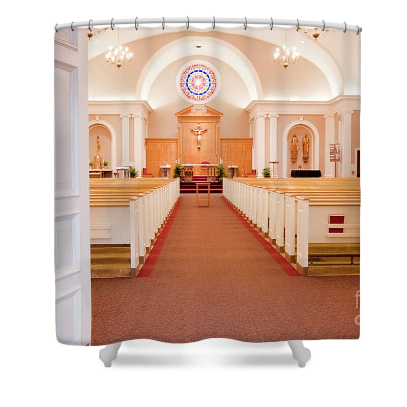 St. James Shower Curtain featuring the photograph Welcome to the Lord's House by Patty Colabuono