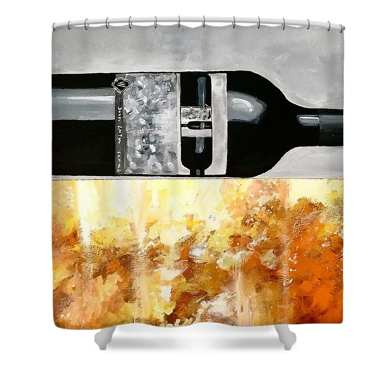 Wine Shower Curtain featuring the painting Wente Sonata by Joel Tesch