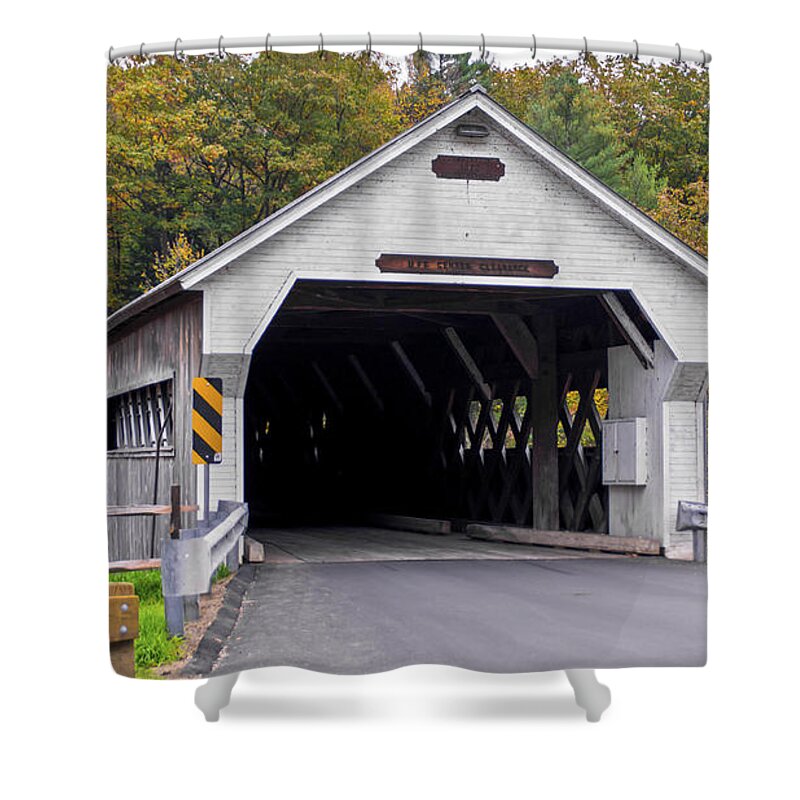 West Dummerston Covered Bridge Shower Curtain featuring the photograph West Dummerston Covered Bridge by Scenic Vermont Photography