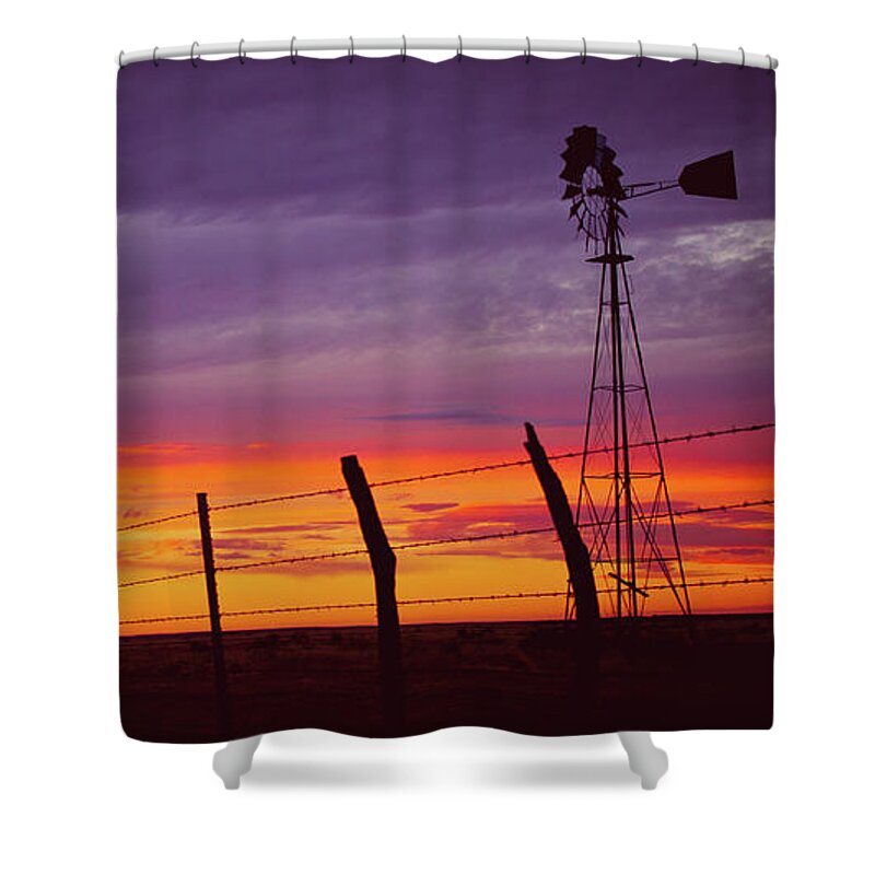 West Texas Shower Curtain featuring the photograph West Texas Sunset by Adam Reinhart