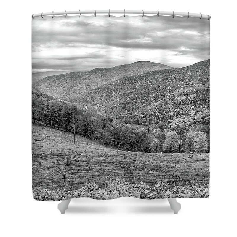 West Virginia Shower Curtain featuring the photograph West Virginia High 3 bw by Steve Harrington
