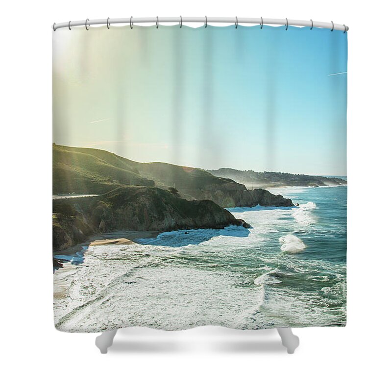Cliff Shower Curtain featuring the photograph Westcoast highway number 1 sunny coast by Amanda Mohler
