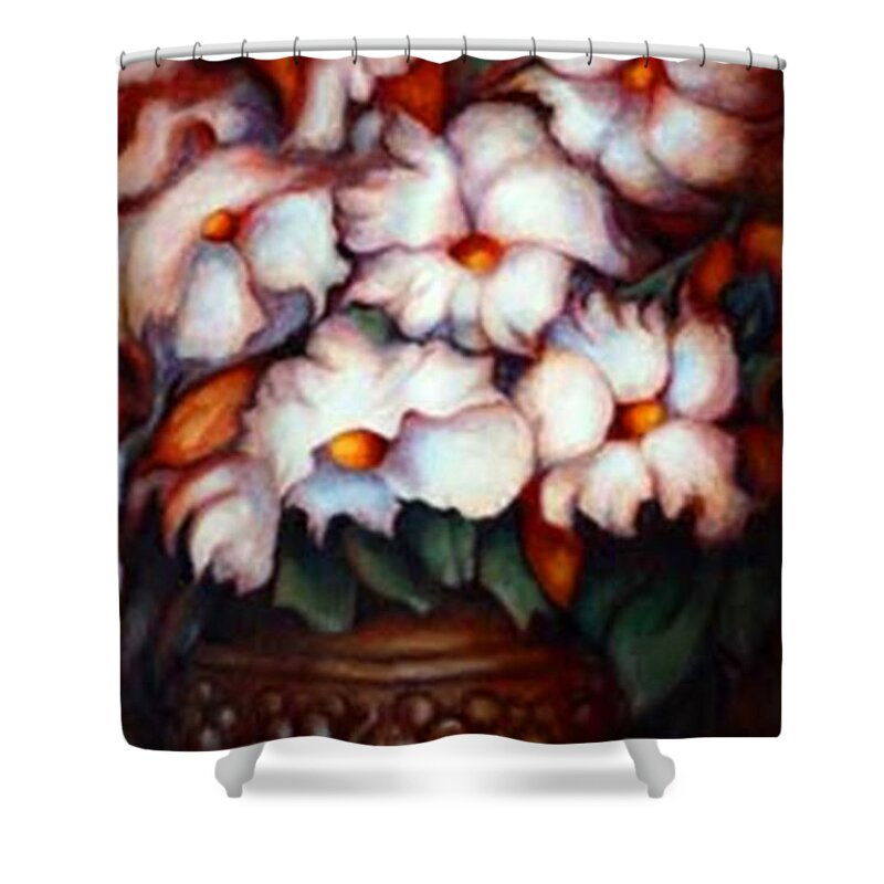 Flower Artwork Shower Curtain featuring the painting Western Flowers by Jordana Sands