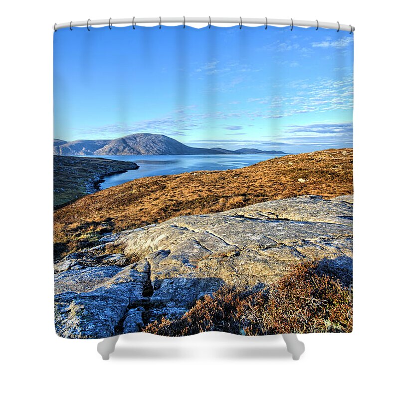 Isle Of Harris Shower Curtain featuring the photograph Western Harris by Smart Aviation