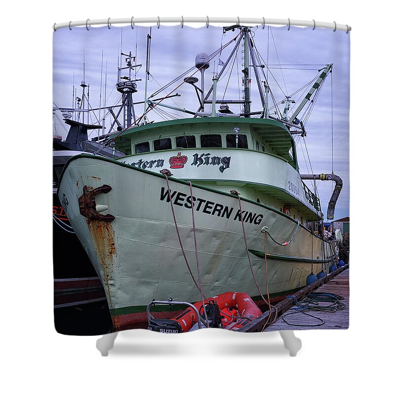 Western King Shower Curtain featuring the photograph Western King At Discovery Harbour by Randy Hall