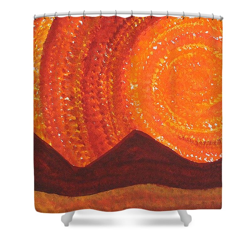 Southwestern Art Shower Curtain featuring the painting Western Sky Wave original painting by Sol Luckman