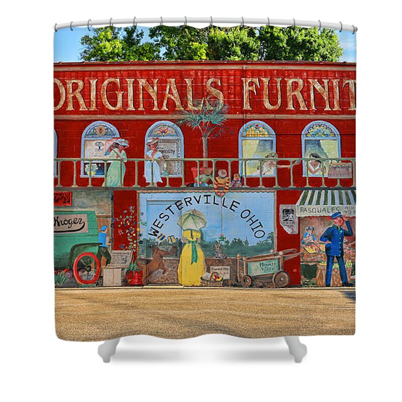 Mural Shower Curtain featuring the photograph Westerville Mural 4821 by Jack Schultz