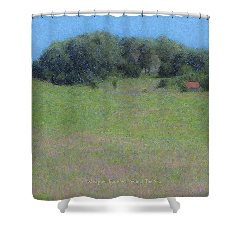 Westport Shower Curtain featuring the painting Westport Meadow by Bill McEntee