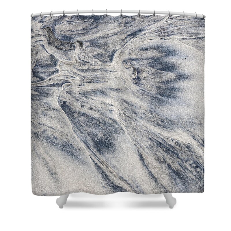 Sand Shower Curtain featuring the photograph Wet sand abstract II by Elena Elisseeva