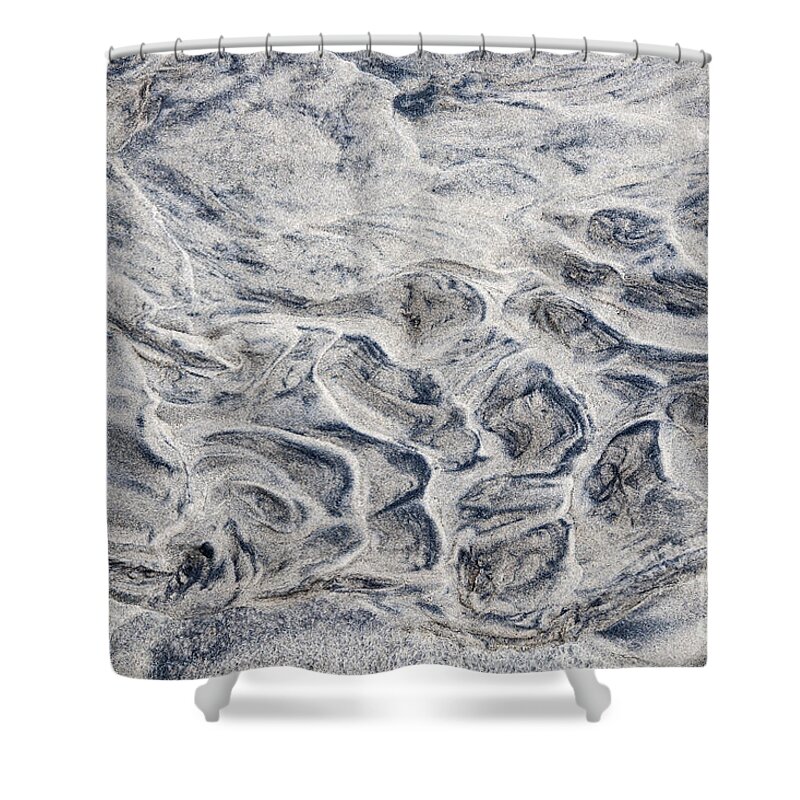 Sand Shower Curtain featuring the photograph Wet sand abstract IV by Elena Elisseeva
