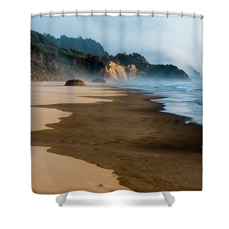 Arcadia Beach Shower Curtain featuring the photograph Wet Sand by Robert Potts