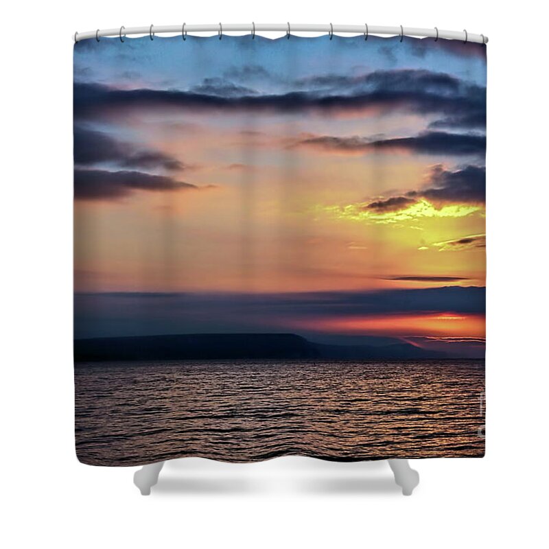 Seascape Shower Curtain featuring the photograph Weymouth Esplanade Sunrise by Stephen Melia