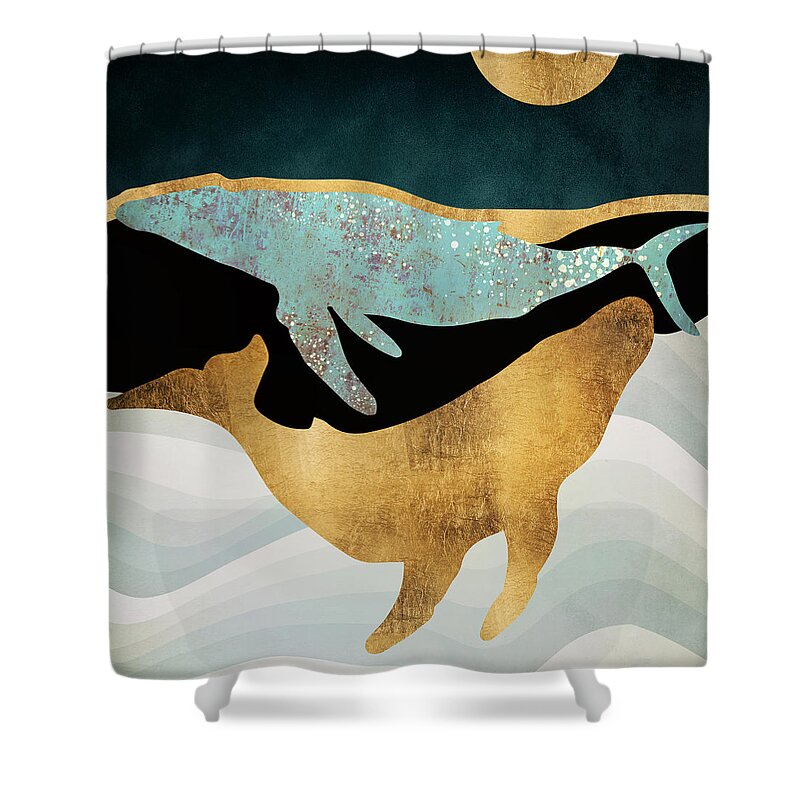  Shower Curtain featuring the digital art Whale Song by Spacefrog Designs