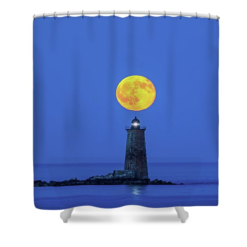 Whaleback Lighthouse Shower Curtain featuring the photograph Whaleback Light by Juergen Roth