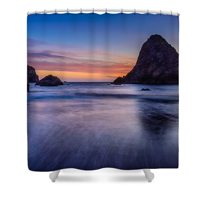Whaleshead Beach Shower Curtain featuring the photograph Whaleshead Beach Sunset by Mike Ronnebeck