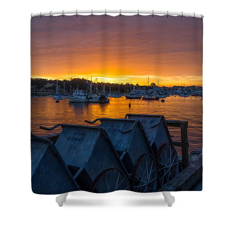Monterey Shower Curtain featuring the photograph Wharf Sunset by Derek Dean