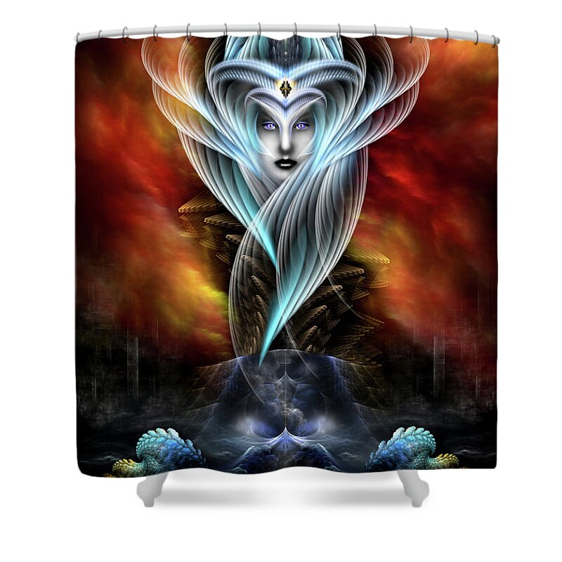 What Dreams Are Made Of Shower Curtain featuring the digital art What Dreams Are Made Of Fractal Fantasy Art by Rolando Burbon