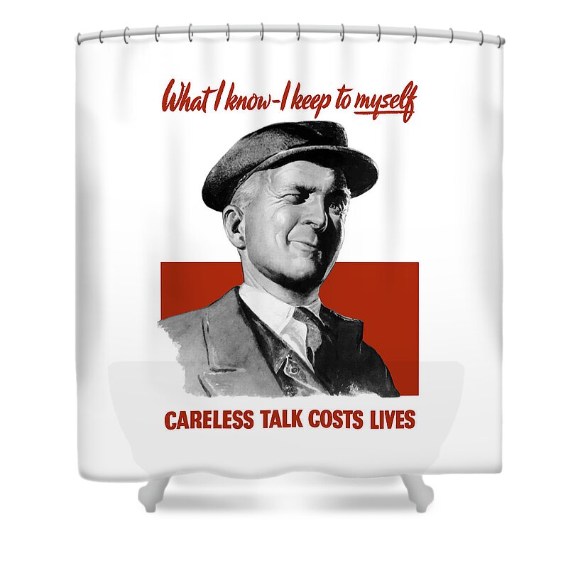 Ww2 Shower Curtain featuring the painting What I Know I Keep To Myself by War Is Hell Store