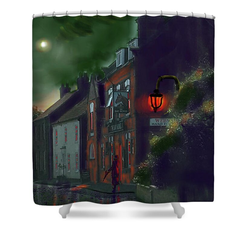 Bay Horse Shower Curtain featuring the painting What if Grimshaw came to Kilham by Glenn Marshall