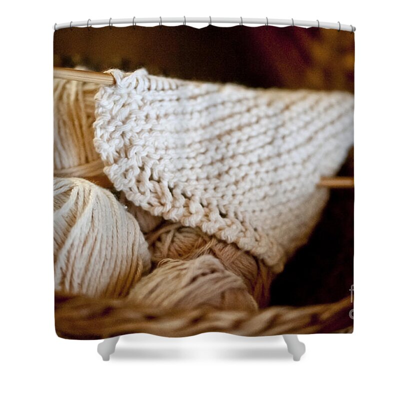 Yarn Shower Curtain featuring the photograph What will it be by Wilma Birdwell