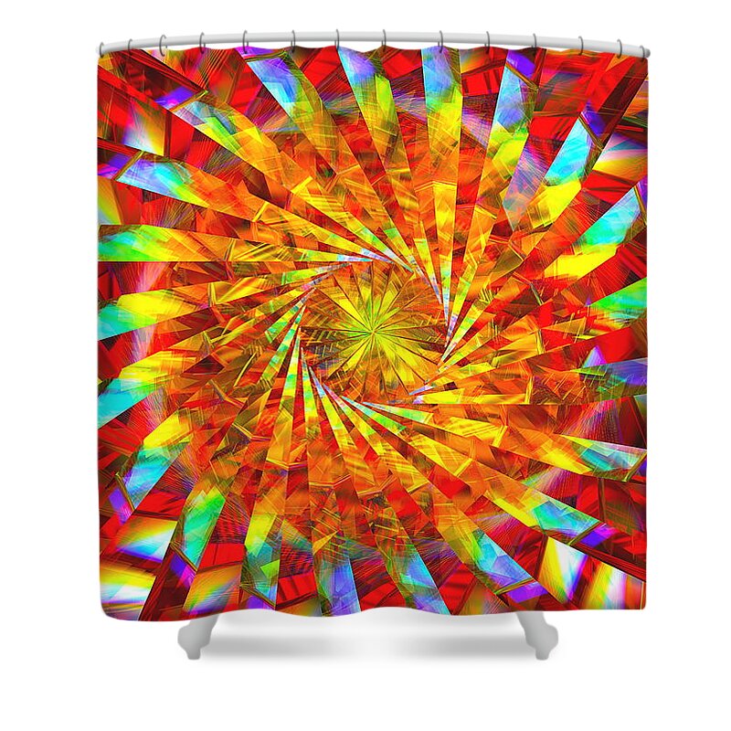 Abstract Shower Curtain featuring the digital art Wheel of Light by Andreas Thust