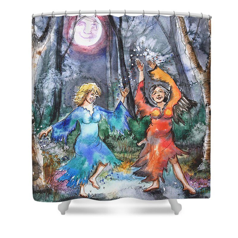Pallinghamcarlson Shower Curtain featuring the painting When Middle Aged Fairies.. by Patricia Allingham Carlson
