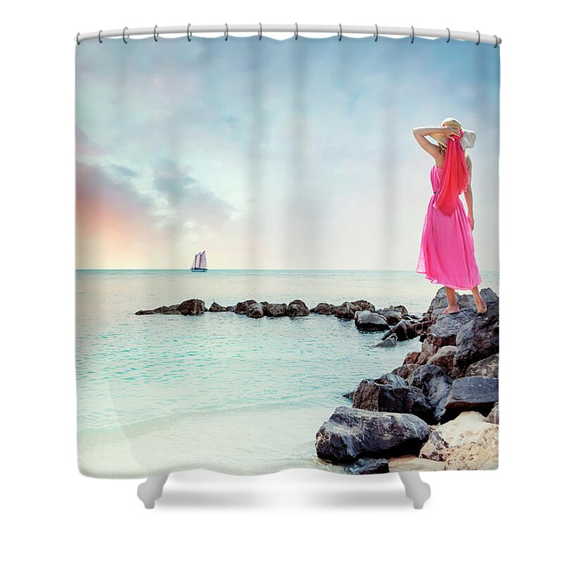 Kremsdorf Shower Curtain featuring the photograph When My Dreamboat Comes Home by Evelina Kremsdorf