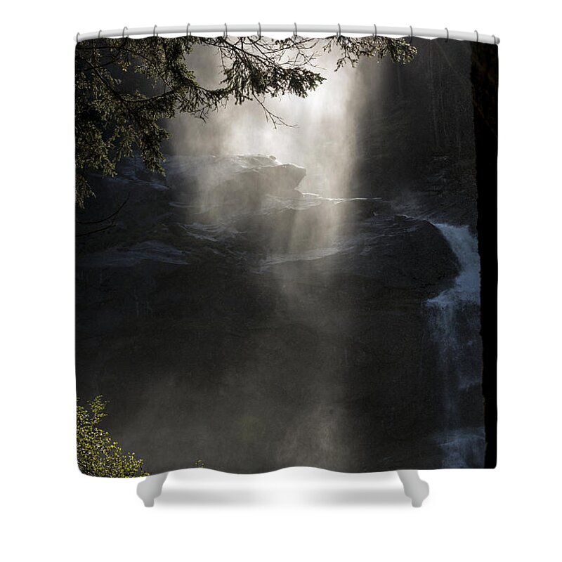 Scenic Shower Curtain featuring the photograph When sunlight and water spray meet 03 by Arik Baltinester
