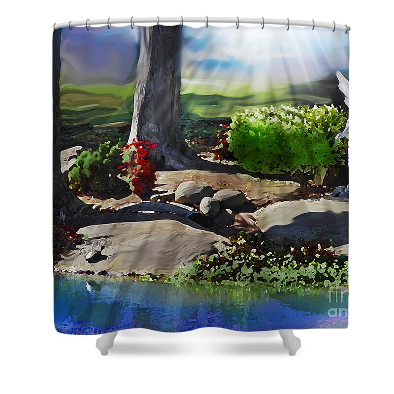 Turtle Shower Curtain featuring the photograph When Turtles Pray by Pat Davidson