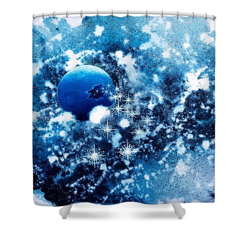 Spiritual Shower Curtain featuring the painting Where Stars Are Born by Lee Pantas