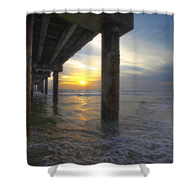 Silhouette Shower Curtain featuring the photograph Where the Sand meets the Surf by Robert Och