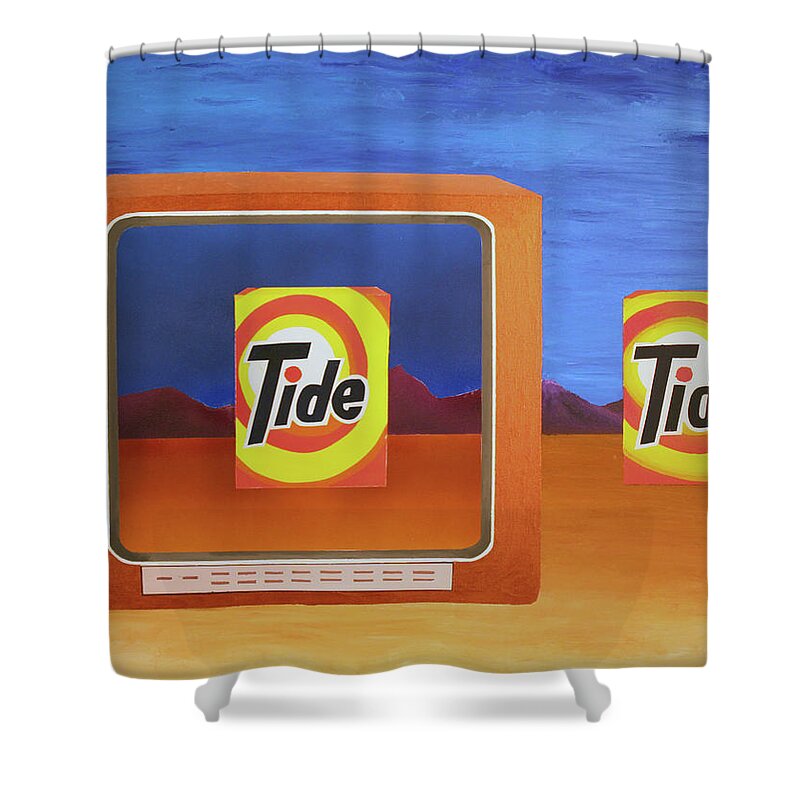 Surrealism Shower Curtain featuring the painting Which Is Better? by Thomas Blood