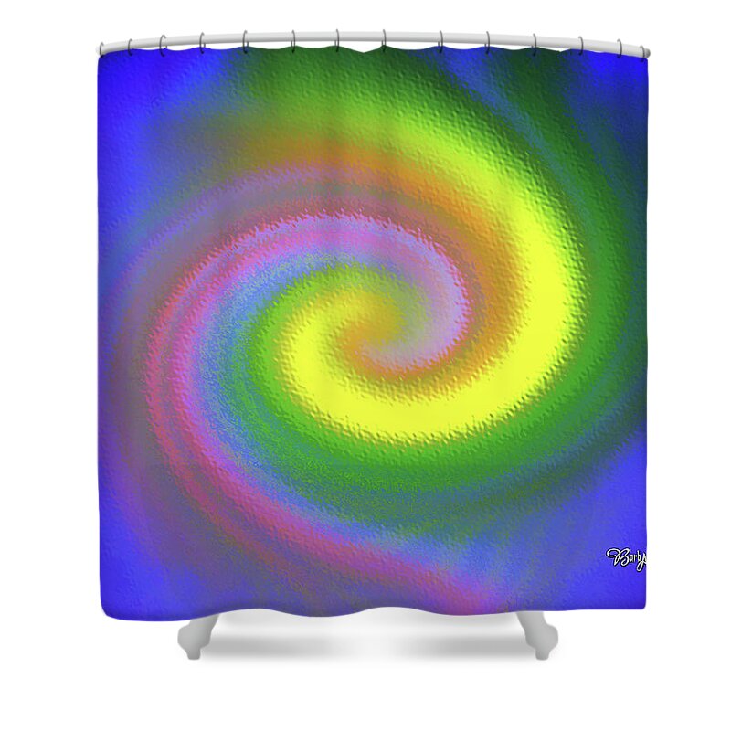 Rippling Energy Shower Curtain featuring the digital art Whimsical #110 by Barbara Tristan