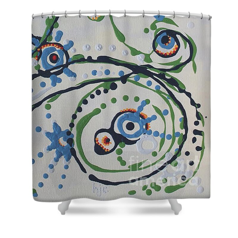 Whippersnapper's Whim Shower Curtain featuring the painting Whippersnapper's Whim by Holly Carmichael