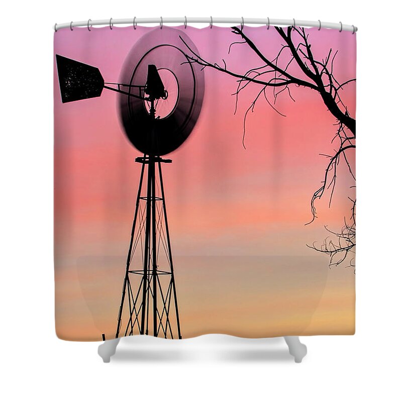 Spinning Windmill Shower Curtain featuring the photograph Whirr by Jim Garrison