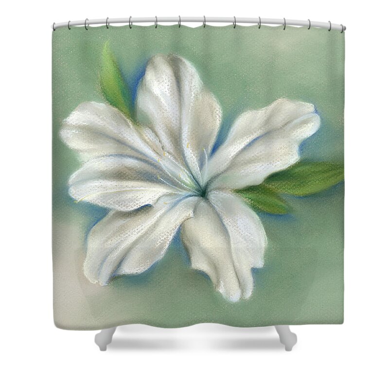 Botanical Shower Curtain featuring the painting White Azalea Flower by MM Anderson