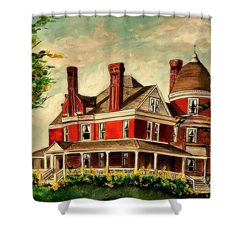 White Hall Shower Curtain featuring the painting White Hall by Alexandria Weaselwise Busen