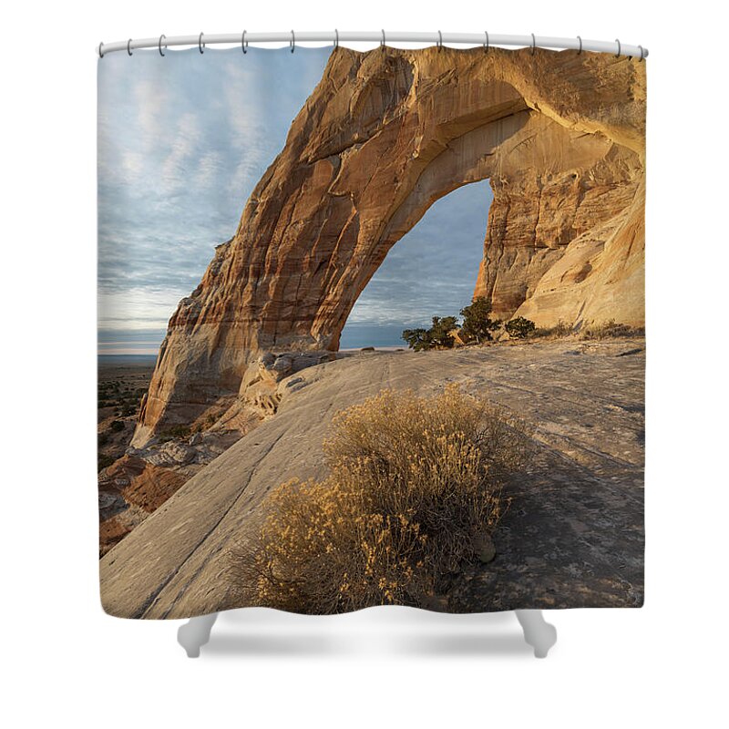 Arizona Shower Curtain featuring the photograph White Mesa Arch by Dustin LeFevre