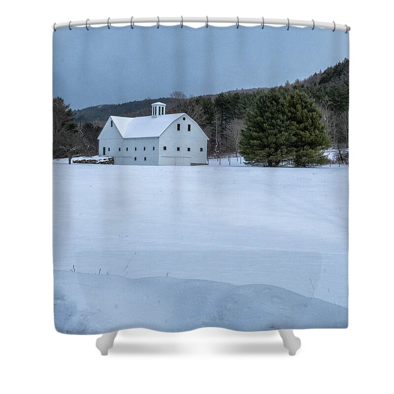 Brookline Vermont Shower Curtain featuring the photograph White On White by Tom Singleton
