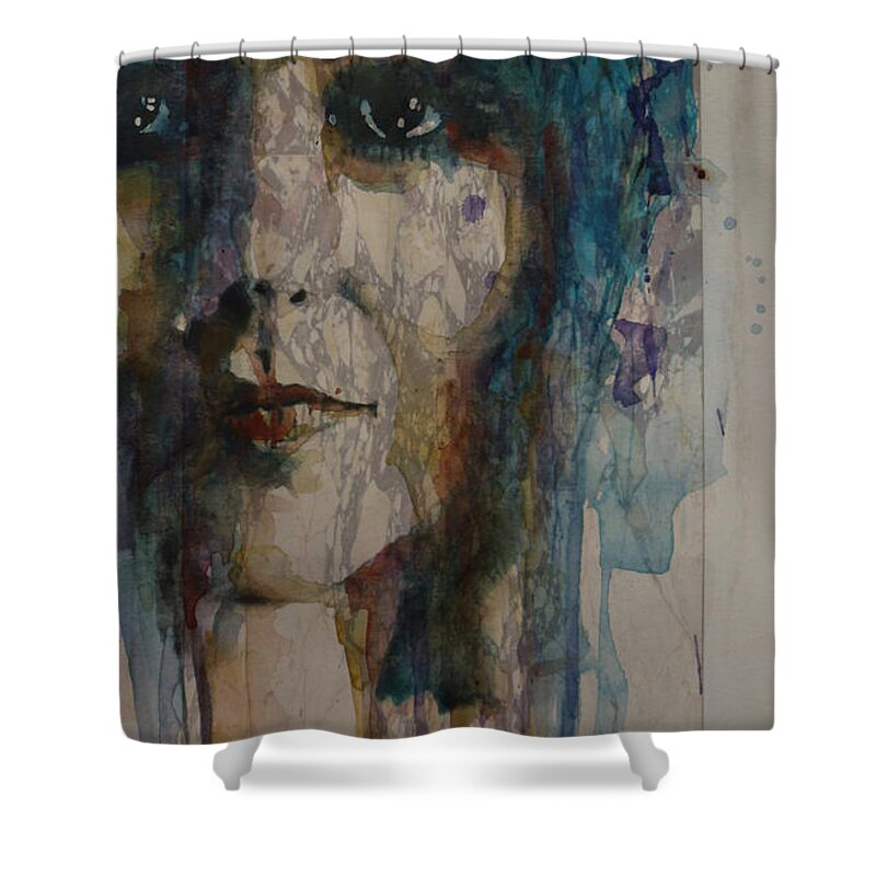 Grace Slick Shower Curtain featuring the painting White Rabbit by Paul Lovering