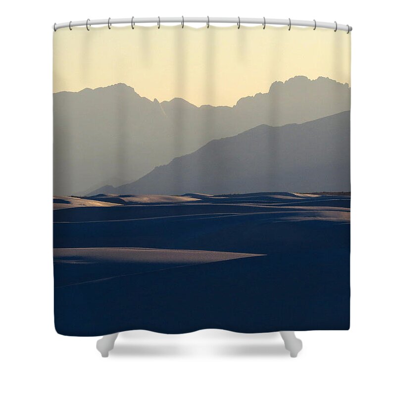 Sand Dunes Shower Curtain featuring the photograph White Sands Evening #30 by Cindy McIntyre