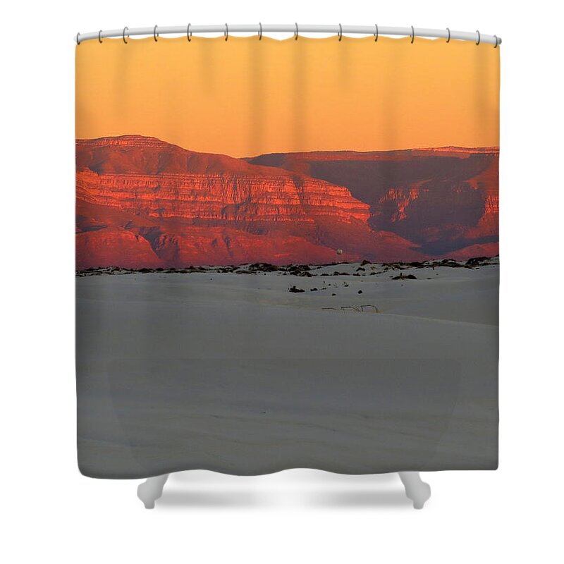 Sacramento Mountains Shower Curtain featuring the photograph White Sands Evening #40 by Cindy McIntyre