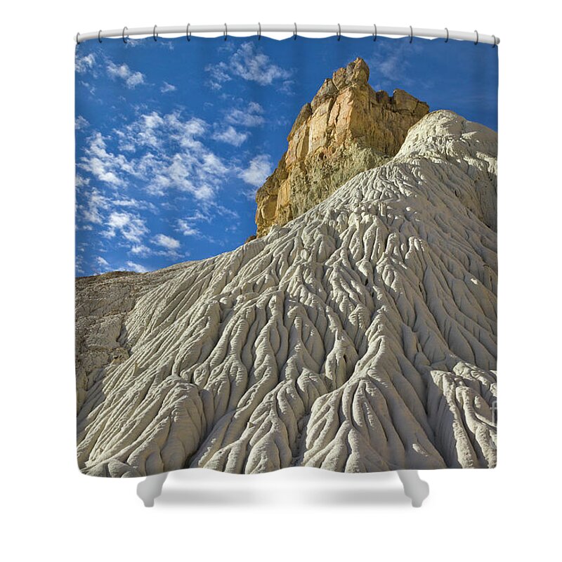 00559272 Shower Curtain featuring the photograph White Sandstone Grand Staircase by Yva Momatiuk John Eastcott