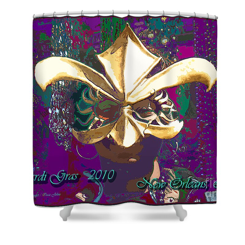 Mask Shower Curtain featuring the digital art Who Dat Mardi Gras by Beverly Boulet